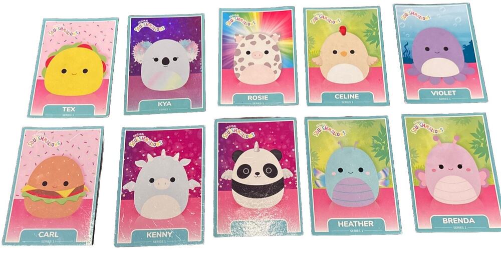 Squishmallows Trading Card Series 1 Lot X 10 Wildlife Squad Sealife Fantasy Food